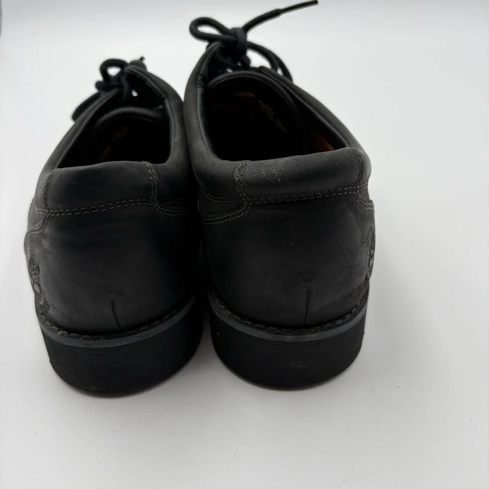 Timberland 95534 Mens 10.5M Black Leather Work Casual Oxford Scuffed Comfort